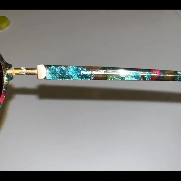 Vintage Jacomo Womens Italy Sunglasses Round Tortoise Teal Designer Gold Brass - Picture 10 of 10